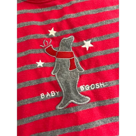 Baby B'Gosh Vintage Striped Romper Jumper Seal SOFT Gray Red Striped 18MOS - Picture 3 of 6